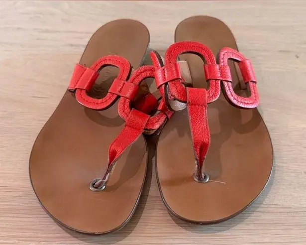 Paul Green  red leather sandals size 7