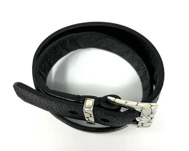 Sterling Silver JOHN HARDY leather and double wrap bracelet, NWOT