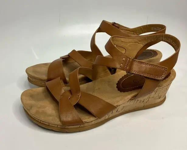 Baretraps  Freesia wedge Sandals brown faux leather size 10