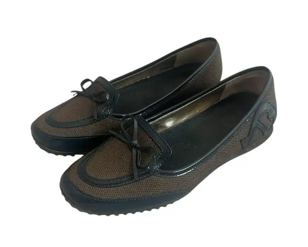 Etienne Aigner Aleah Brown Loafers Flats Shoes Patent Leather Size 6 Women's