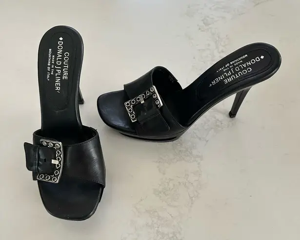 Vintage Couture Donald J Pliner Stiletto HEELS WITH BUCKLE size 9.5 Black