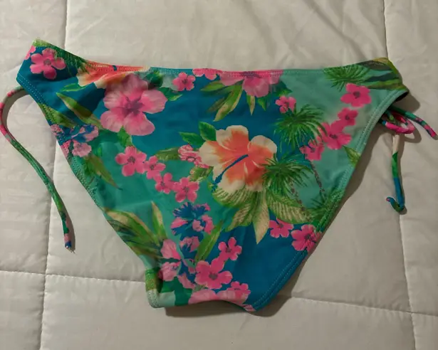 Tropical floral swim bikini bottom size large Multi