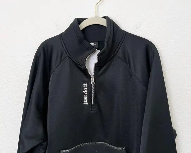 Nike [] Black Silver Icon Clash 1/4 Zip Swoosh Logo Pullover Sweatshirt NWT Sz XL