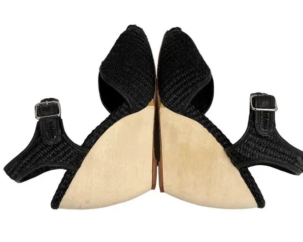 Loeffler Randall Valentine Wedges 10 Black Woven Open Toe Sandals