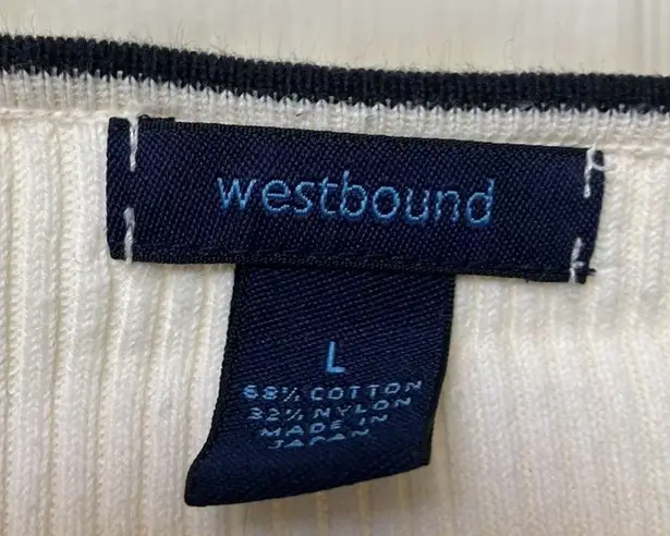 Westbound Ladies  ribbed trimmed top large