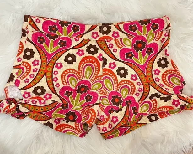 Judith March Retro 70’s Style Psychedelic Flower Power Shorts M