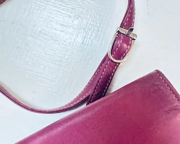 Perlina Dark pink  leather shoulder bag