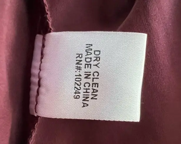 Plum color Rayon Cascade Waterfall front jacket with striped sleeves. Sz. 2X