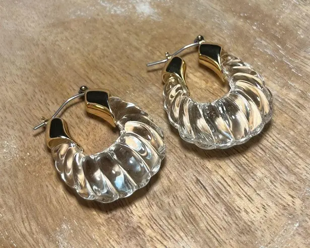 Christian Siriano Glass Gold Tone Drop Earrings