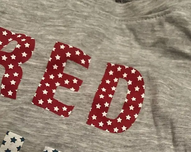 Womens Red wine and blue patriotic gray tank top Size M