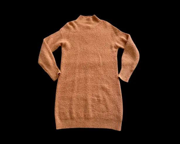 Debut Women's Mock Neck Long Sleeve Salmon Knit Sweater Dress Size Small