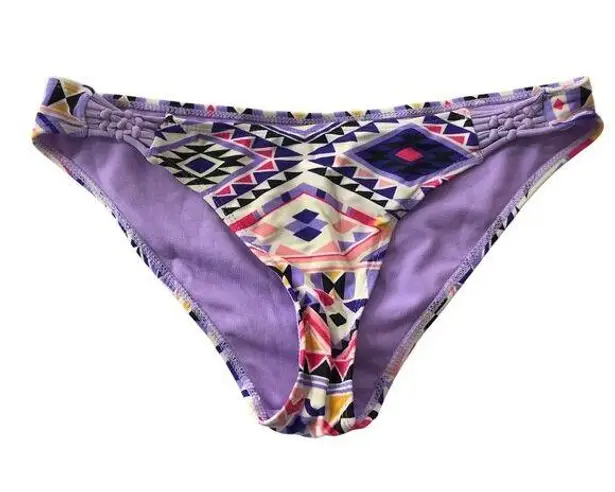 Apollo Swimwear Bikini Bottom Southwest Aztec Print Hipster Purple Pink XL
