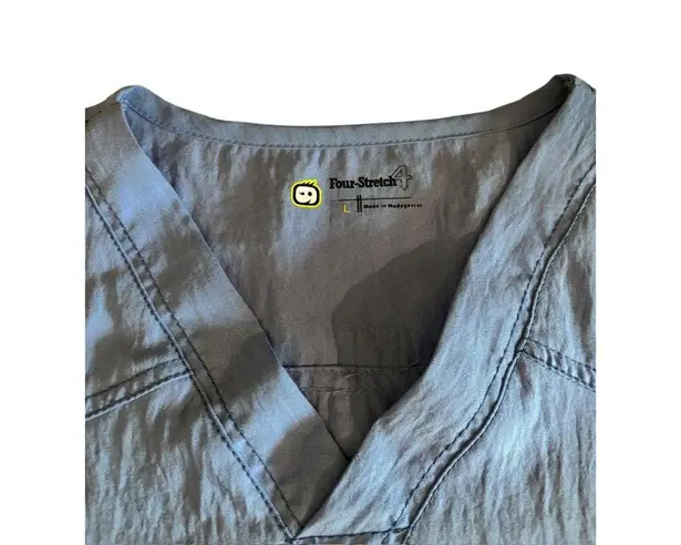 Wink Four Stretch 4 Light Blue Scrub Top Size L