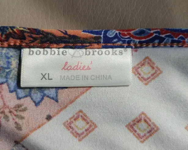 Bobby Brooks Dress XL Knee High Patchwork Boho Paisley Peasant Stretchy Soft