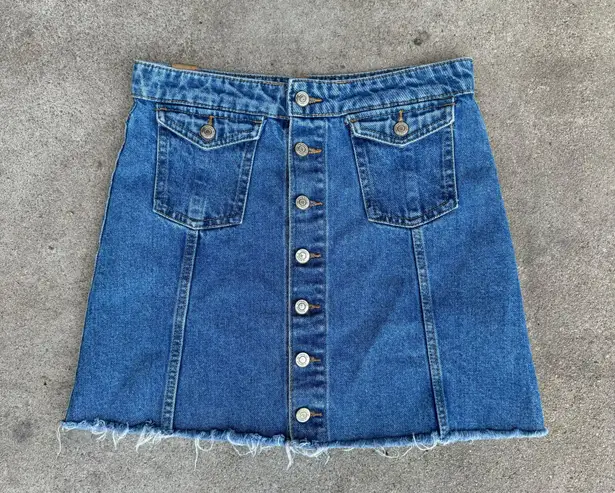 ZARA Button Front Denim Skirt