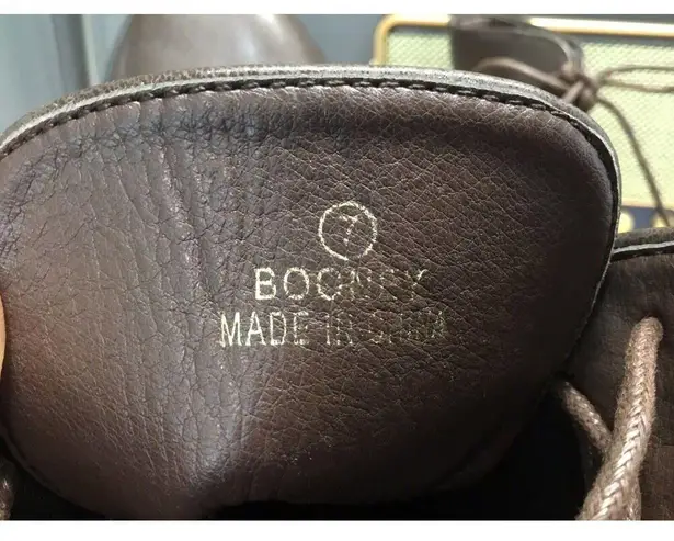 Catherine Malandrino | Women’s Size 7 Brown Faux Leather Lace Combat Boot Booney