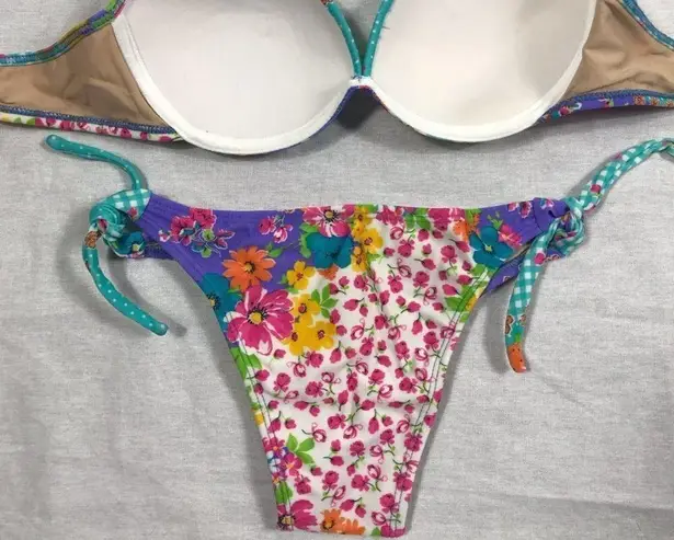 Recco brazilian floral print bikini set NWT Purple Size L
