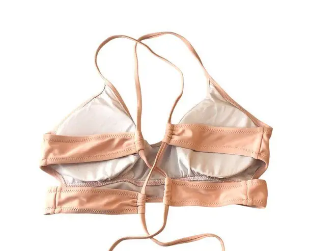Bikini Top String Ties Removable Cups Cut Outs Light Pink L Size L