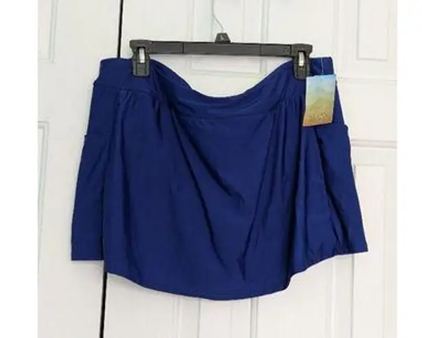 Women Ocean Coast Swim Skirt XXL Blue Swimsuit Bottom with Built