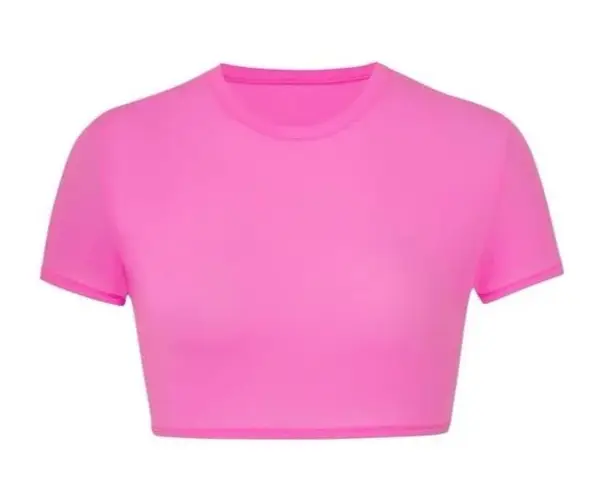 SKIMS Fits Everybody Super Cropped T-Shirt Neon Orchid Size XL