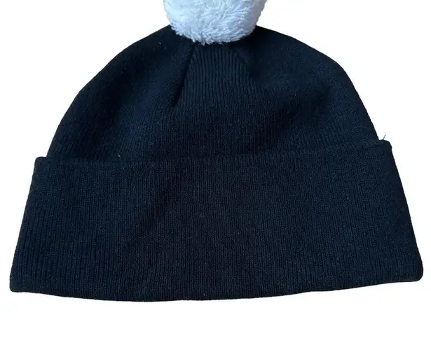 Kangol x H&M Beanie Pom Pom Black White Logo Knit Hat Ribbed Ski Cap