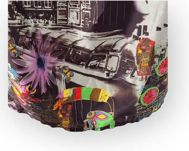 Desigual š¤ Faces Graffiti Print Shift Dress š¤ Silver Multicolor City Print š¤