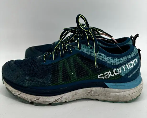 Salomon Sonic RA Max Running Sneakers Sensi Fit Shoes Lace Up Green Blue 8.5
