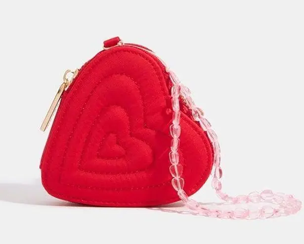 SkinnyDip London Women's Heart Quilted Coin Purse in Red, New with Tag Red