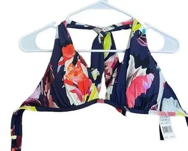 Kenneth Cole  New York Colorful Tropical Halter Tie Bra Bikini Top  Sz 36 B/C NWT