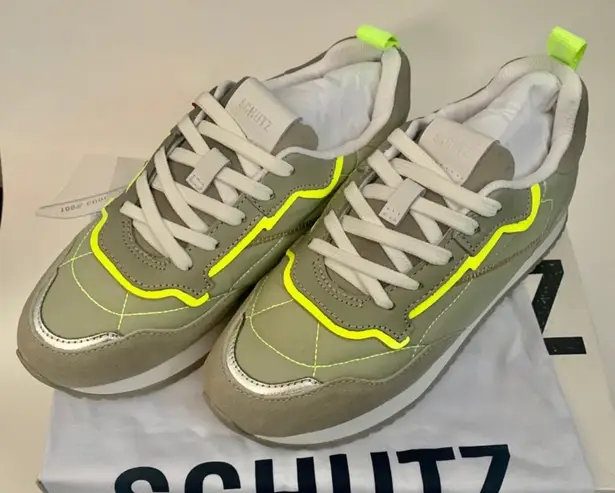 Schutz Penny Neon Trim Sneakers Size 7.5