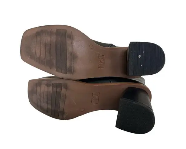 Time and Tru Black Faux Leather Ankle Boots Women’s Size 8 Block Heel Square Toe