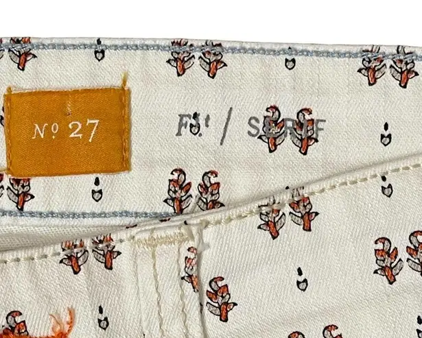 Pilcro and the Letterpress Anthropologie Skinny Ankle Jeans 27 White Flowers 29X27