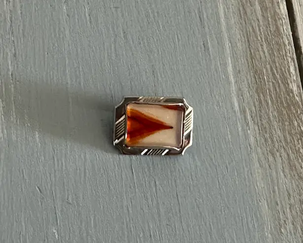 Truly Fantastic Vintage Little Brooch Pin W Agate I Believe Center Multiple