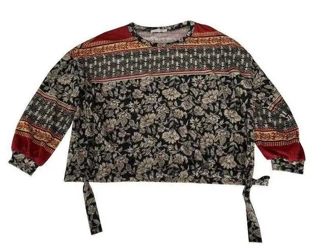 Figueroa & Flower Mixed Print Tie Side Pull On Top Size XL