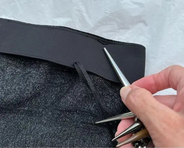 Carmen Marc Valvo Sequin Embellished Black Bandage Strapless Dress sz M