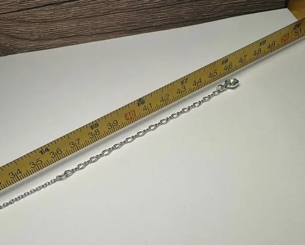 Swavorski Swarovski Crystal Sweet Blossom Pink Blue Aurora Borealis Necklace Silver Tone