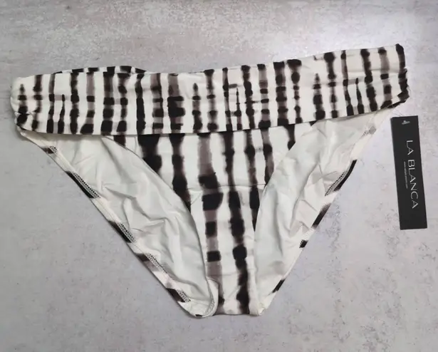 La Blanca NWT Twisted Bamboo Shirred Hipster Bikini Bottoms Size 14