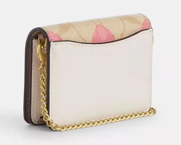 Coach Boxed Mini Wallet On A Chain In Signature Canvas With Heart Print