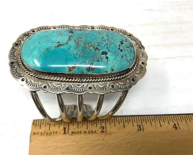 Sterling Silver NAVAJO turquoise cuff, 112.7g