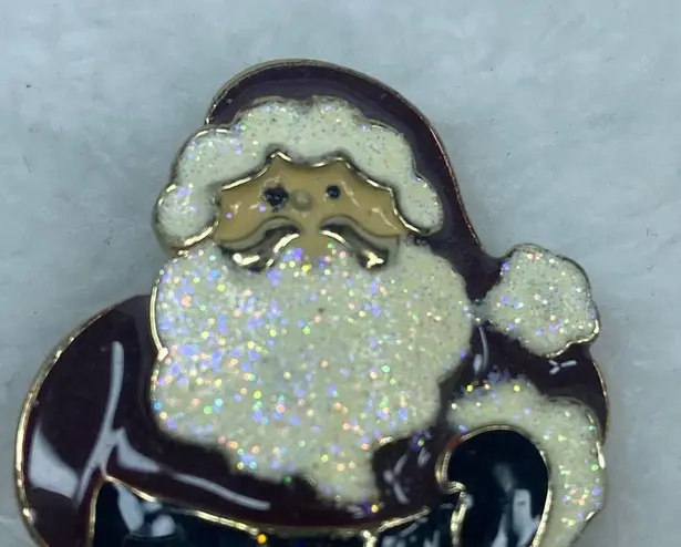 Christmas Santa On Ice Skates Jewelry Pin Brooch Articulated Moving Legs Enamel