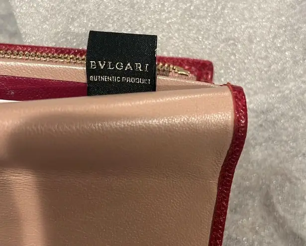 BVLGARI (Made in Italy) Long Leather Wallet in Red, Excellent Condition
