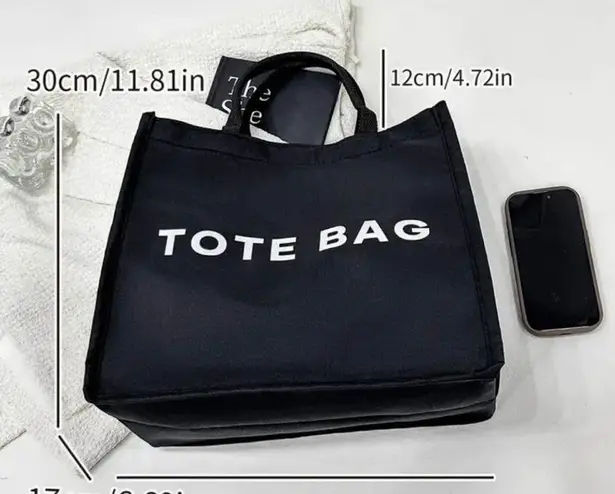 Boutique Black Tote Bag Minimalist Design Everyday Use