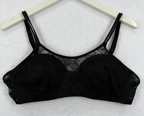 Le Mystere Black Lace Full Coverage Bra 38B Adjustable Straps Back Closure Size undefined