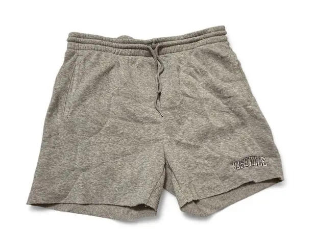None Gray Athletic Shorts with Elastic Waistband