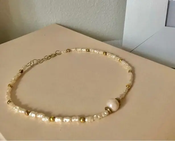 Handmade Freshwater Pink Choker Necklace “Elea” Goldcore Brass Beach Mermaidcore