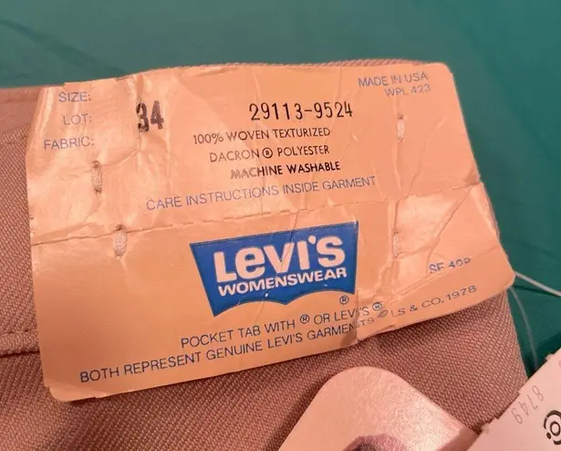 Levi's Vintage 70’s NWT  Bend Over Trousers