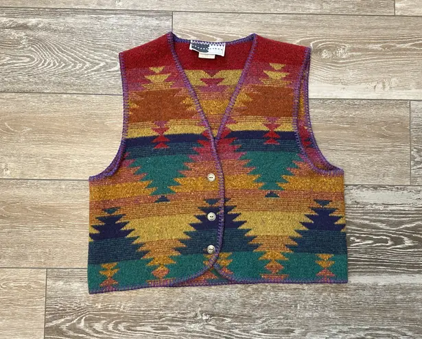 Rhonda Stark Sz L Vintage Western Style Vest Beautiful Colors USA Made