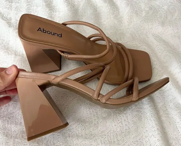 Abound  Austyn Tubular Strappy Block Heeled Sandal Tan Mocha Size 9 NEW