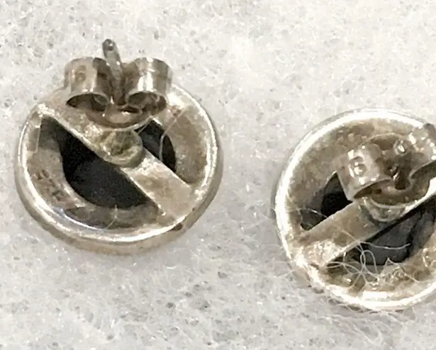 Onyx Vintage Marcasite & Heart Shaped Sterling Studs