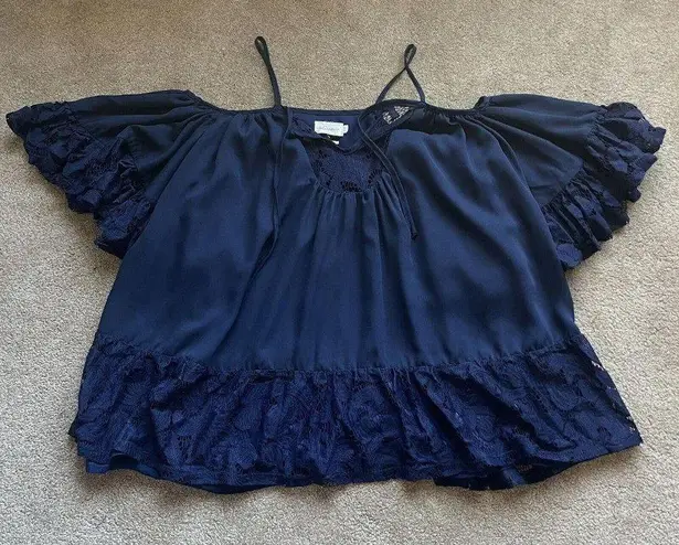 Tularosa  Hattie Dress in Navy Blue Lace Details Size: XS